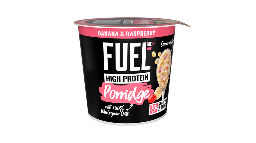 FUEL10K banana and raspberry porridge pot