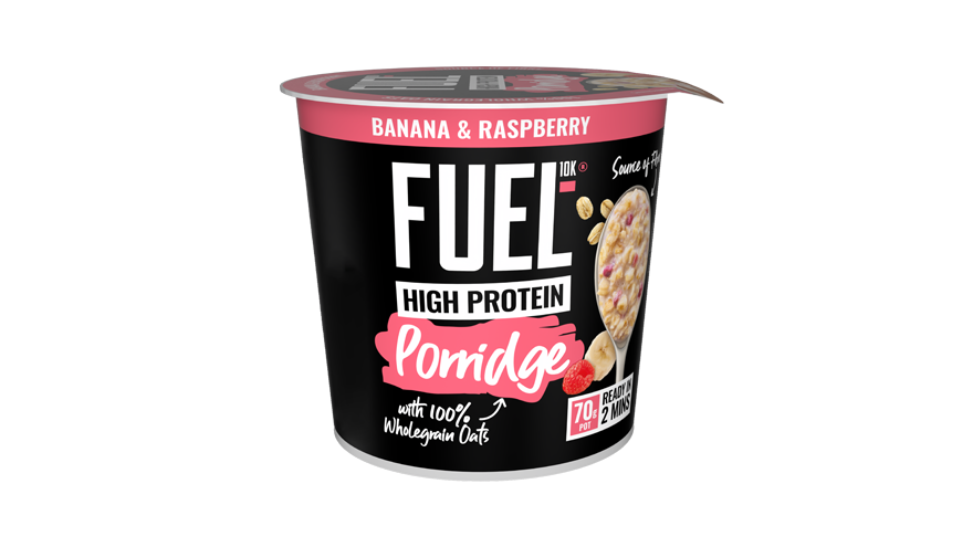 banana and raspberry porridge pot